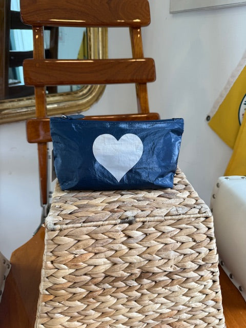 navy shimmer bag