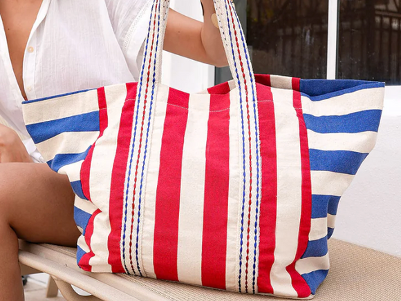 red white blue bag