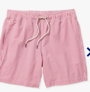 Fair Harbor Red Seer Sucker Boardshorts