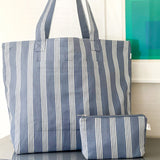 Blue Ticking Stripe Make-Up Bag