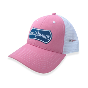 White Marlie Pink Trucker Hat