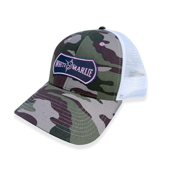 White Marlie Pink Camo Hat