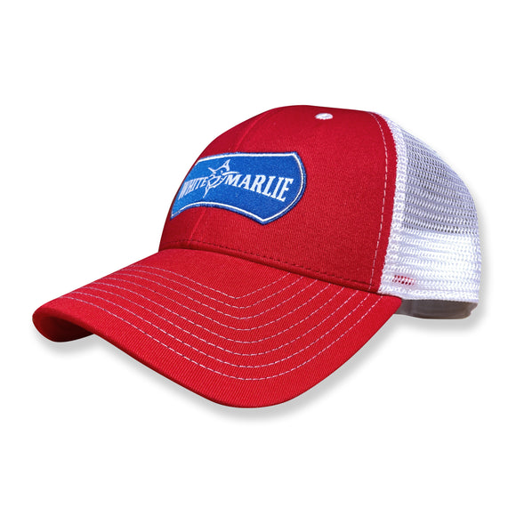 Red White Marlie Trucker Hat