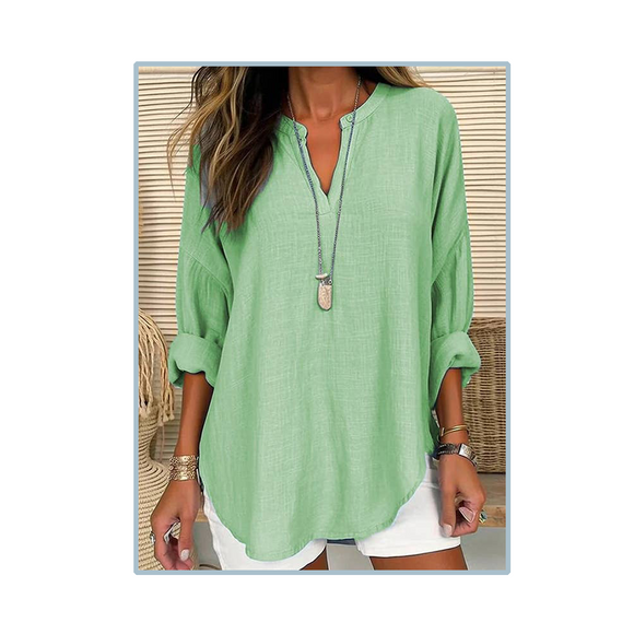 Green Linen Tunic/Blouse