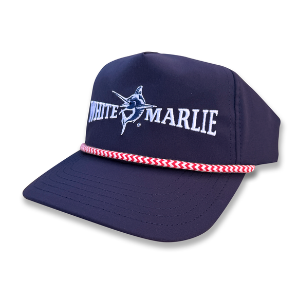 White Marlie Navy Cord Hat