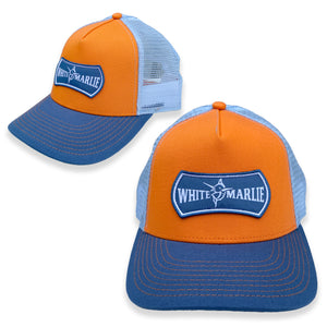 Orange and Dusk Blue White Marlie Trucker