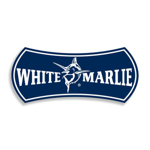 White Marlie Large Navy Sticker