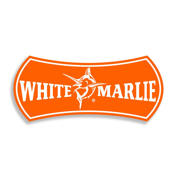 White Marlie Large Orange Sticker