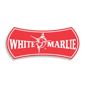 White Marlie Large Red Sticker